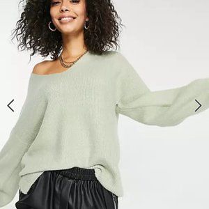 Threadbare Tall fluffy sweater in soft green